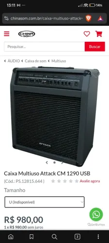Caixa ativa attack cm1290 sem usb