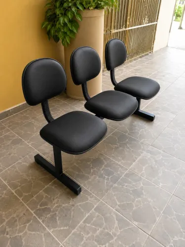 Conjunto de 3 cadeiras longarina reformadas