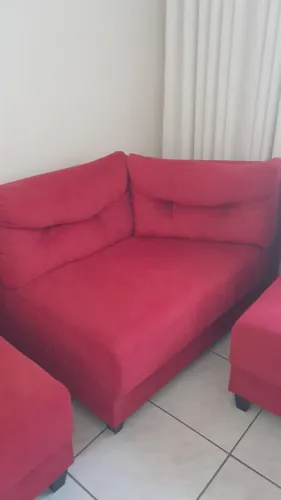 Sofa modular em L Vermelho