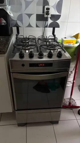 Fogão Brastemp Ative 4 Bocas Inox com Timer Digital