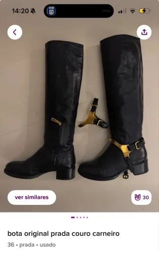Bota Prada original couro Carneiro 