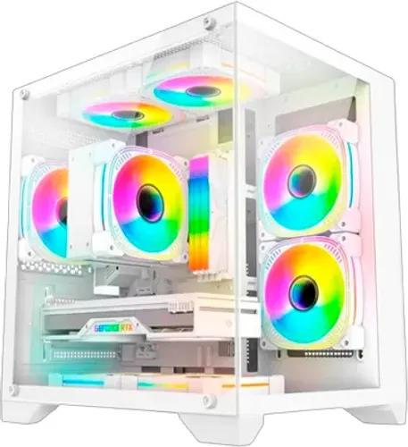 [Novo] Gabinete Aquario Branco Gamer Micro atxCG-W830 White KMEX *** SEM FAN/COOLER ***