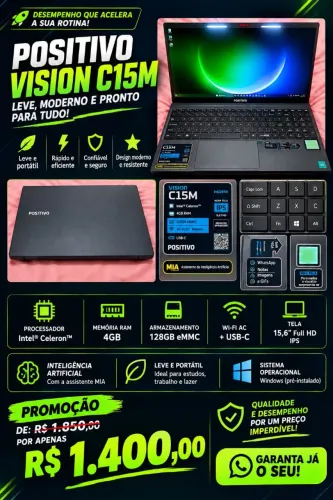 ? NOTEBOOK POSITIVO VISION C15M - ESTADO DE NOVO! ?(Troco)