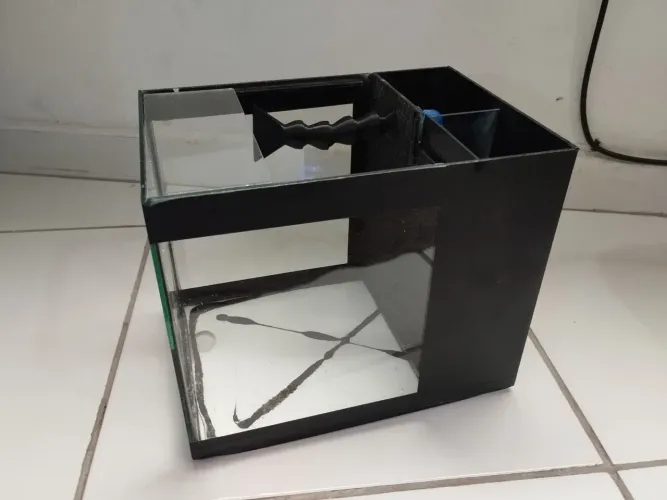 Aquário Nano 25x25x35cm Sump Filtro Traseiro