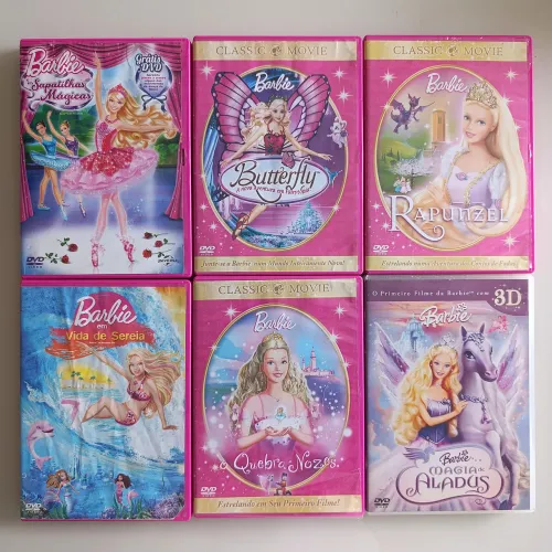 Coleção 7 DVDs Barbie com Caixa Original 3D