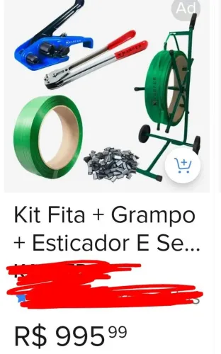 Kit selador +esticador +fita + grampos e carrinho