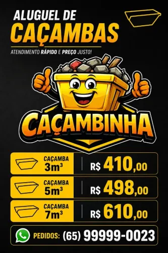 Locação caçamba entulho, entulho, bota fora, cata tudo 3M3 -R$ 410,00
