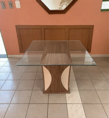 Mesa jantar de vidro