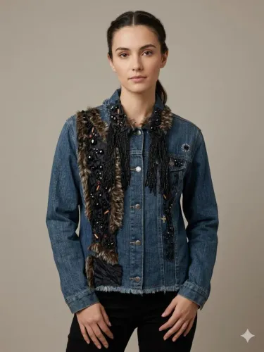 Jaqueta Jeans Feminina Customizada