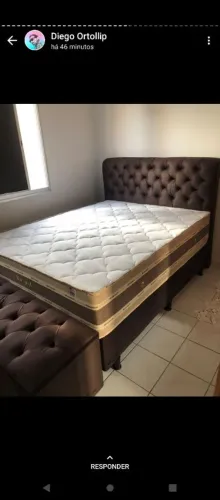 Cama king box e colchão
