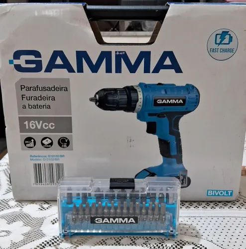 Furadeira/parafusadeira 16v + Jogo bits gamma