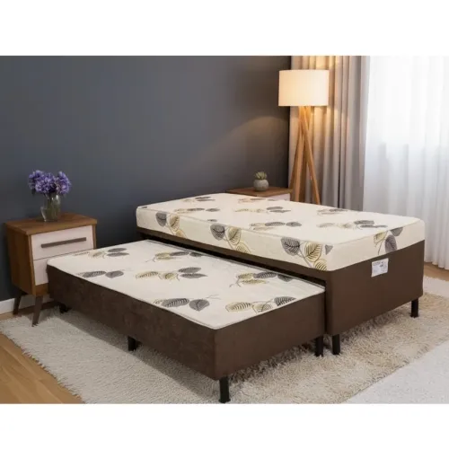 Cama Solteiro Unibox C/ Cama auxiliar Sonho Bom Marrom
