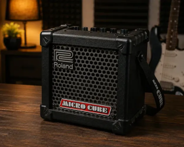 Amplificador Roland Micro Cube para Guitarra + Cabo P10