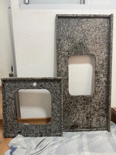 Bancadas de Granito Ocre Itabira Cinza para Pia 121x56 e Tanque 60x60 