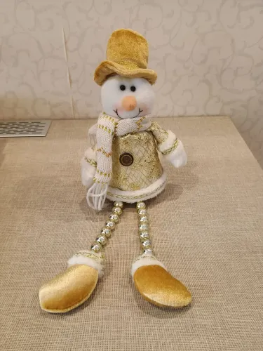 boneco de neve decorativo etna dourado