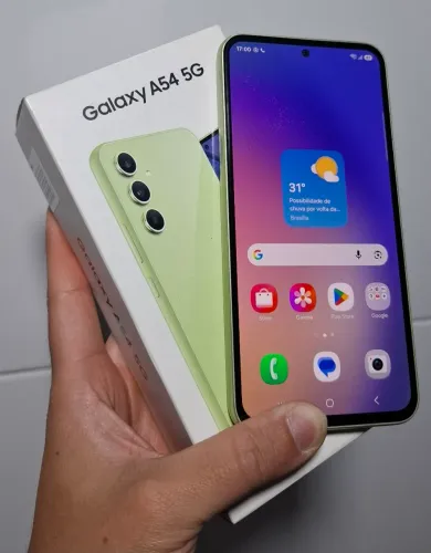 Celular Samsung Galaxy A54 256GB NFC 5G impecável acompanha carregador e caixa