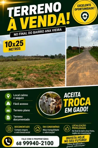 Terreno no condomínio no final do Ana Vieira, acesso privilegiada. Sena Madureira