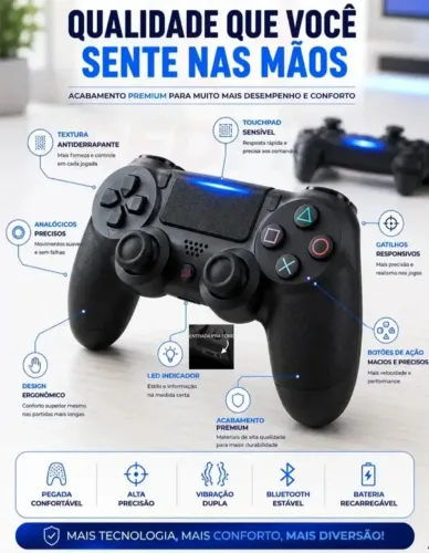 Controle Ps4,Pc e TV sem fio (NOVO)