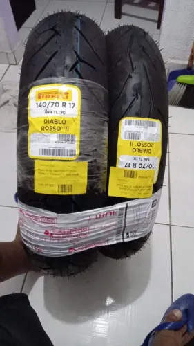 PNEU 140/70 R17 E 110/70 R17 DIABLO ROSSO II, PRA SAIR HJ!!