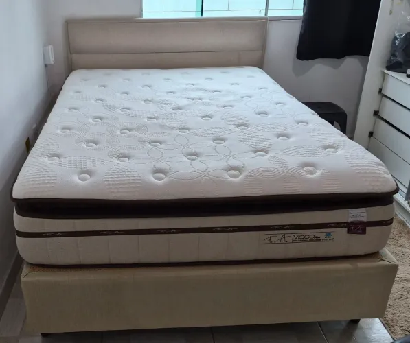 Cama Box Casal com Cabeceira - Visco Plus Gel Sense | Conforto Premium