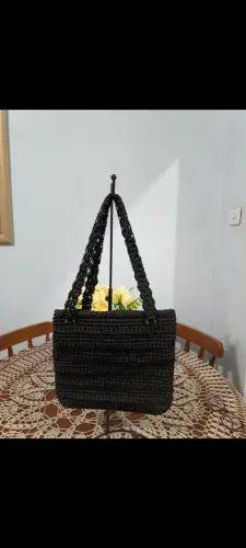 Bolsa sacola de crochê