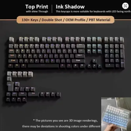 Kit 103+ Keycaps Gradiente Oem Double Shot Backlit Rgb Iso