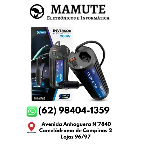 Inversor Automotivo Veícular 60hz 200w 12v/220v Usb 3.0 Notebook Starlink