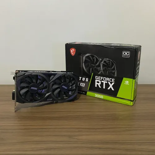 Placa de Vídeo Gamer RTX 3050 8GB GDDR6 128 Bit MSi Ventus 2X XS OC Impecável!