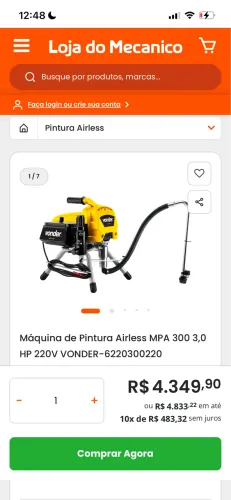 Máquina de Pintura Airless MPA 300 3,0 HP 220V VONDER-