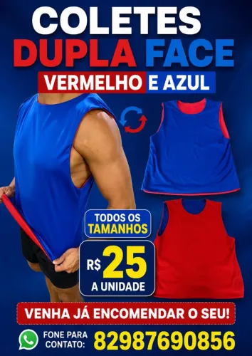 Coletes de futebol dupla face