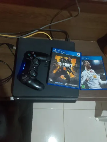 Ps4 slin , um controle original e dois jogos