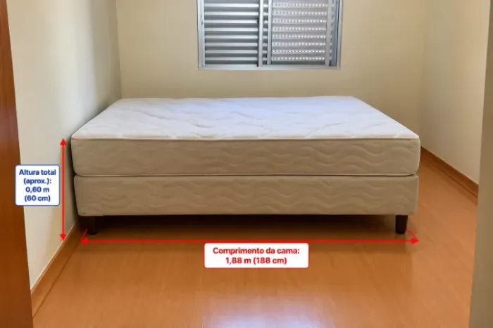 Cama Box com colchão Orthocrin (1,28 x 1,88 m)