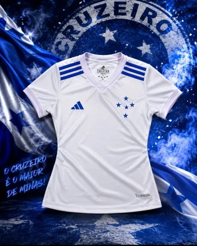 camisa do cruzeiro branca baby look