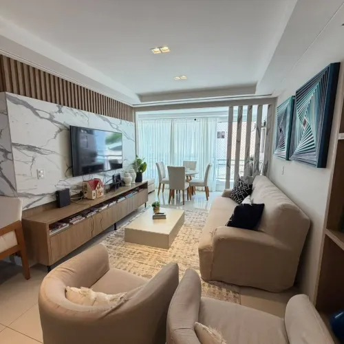 Apartamento com 110m². Com 3 quartos 2 suítes e 2 vagas de garagem.