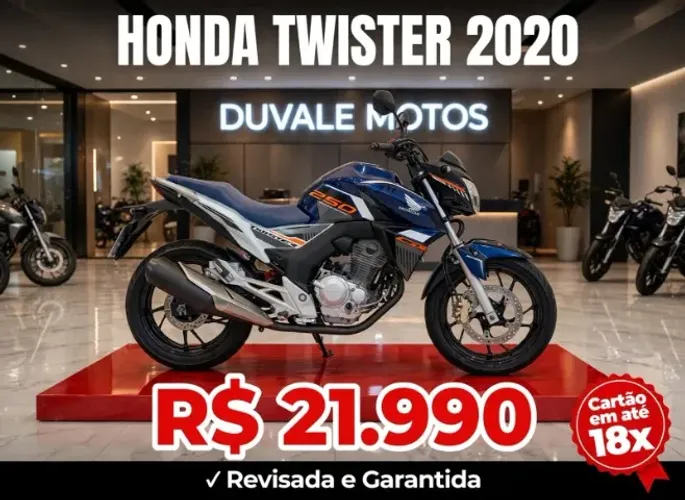 Honda CB 250 Twister! Ano 2020! Linda Moto! Financiamos e Aceitamos trocas1