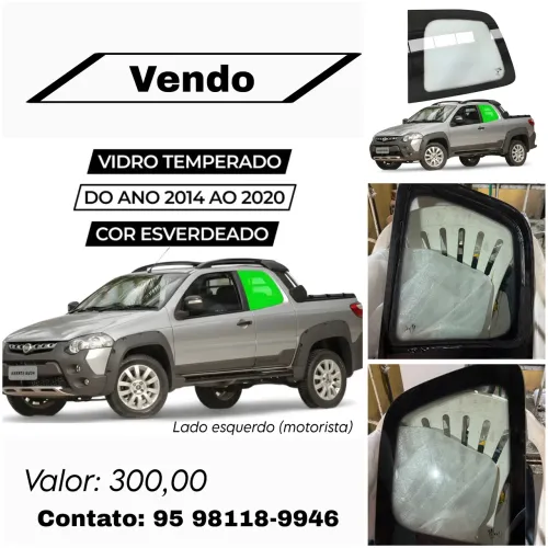  Vidro fixo lateral esquerda -Fiat Strada 2014 a 2020 