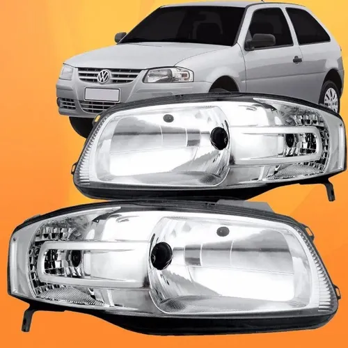 Par Farol Gol G4 Saveiro e Parati Cromado 2006 2007 2008 2009 2010 2011 2012 
