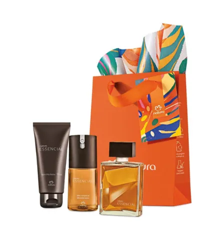 Kit Essencial Perfume + Deo Colônia Corporal + Balm Pós-Barba De Natura Produto Novo