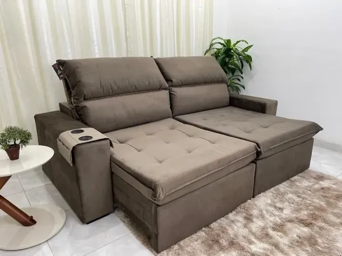 SOFÁ RETRÁTIL E RECLINÁVEL VELUDÃO PREMIUM CONFIRA CONFORTO!!! L