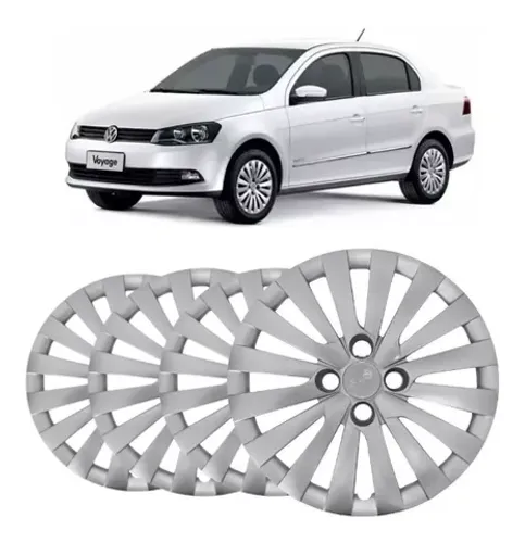 Jogo 4 Peças - Calota Aro 14  - Volkswagen Gol / Voyage G5 G6 2015 / 2016 - Grid