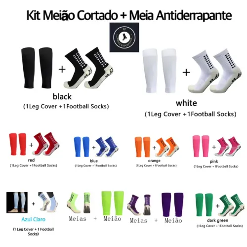 Kit meião cortado + meia antiderrapante