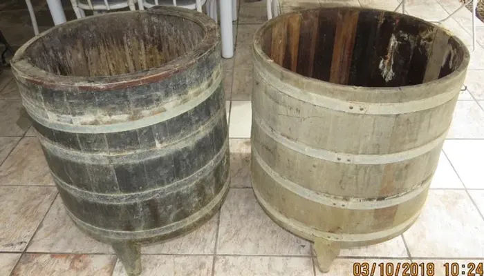 Antigos cascos de máquina de lavar