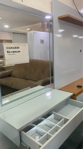 Penteadeira com Espelho e Gaveta e Led