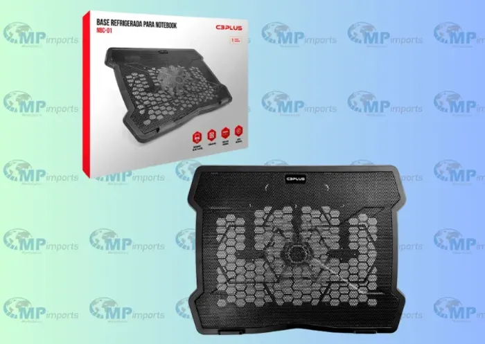 Loja MP Imports: Base para Notebook C3Plus NBC-01BK 14' Preto - Refrigerada com Cooler