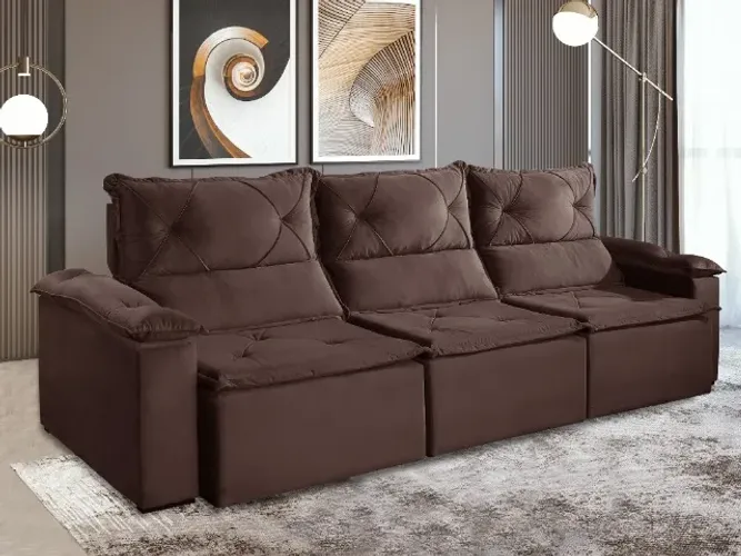 sala sofa retratil e reclinavel de 3 modulos 280 cm
