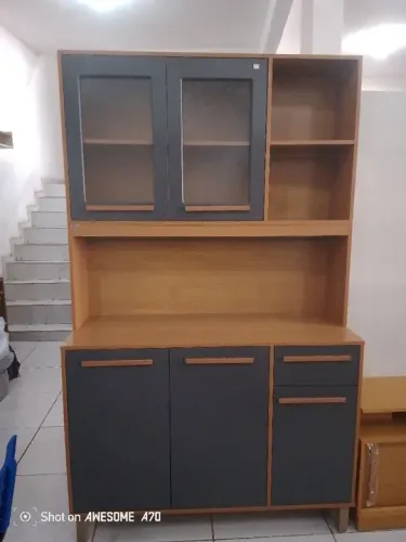 Armário de Cozinha grafite - Entrego e monto no mesmo dia