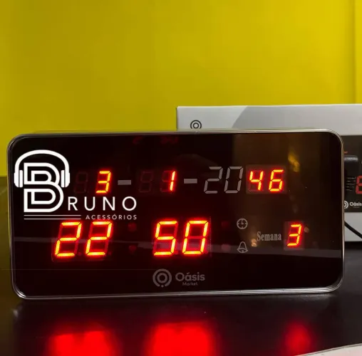 Relógio Digital LED de Mesa Bruno Acessórios