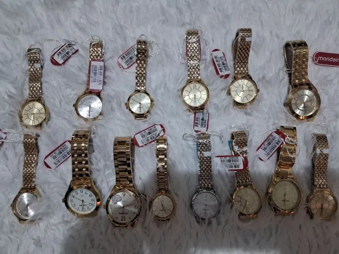 Original relógio Feminino de Pulso Dourado, caixa e garantia 3meses