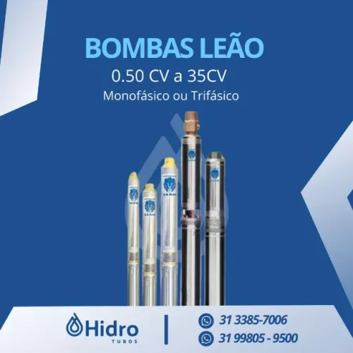 BOMBAS LEÃO 0.50CV A 35CV MONOFÁSICO OU TRIFÁSICO