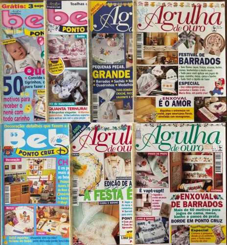 14 Revistas de Bordado Ponto Cruz - Artesanato - Antigas